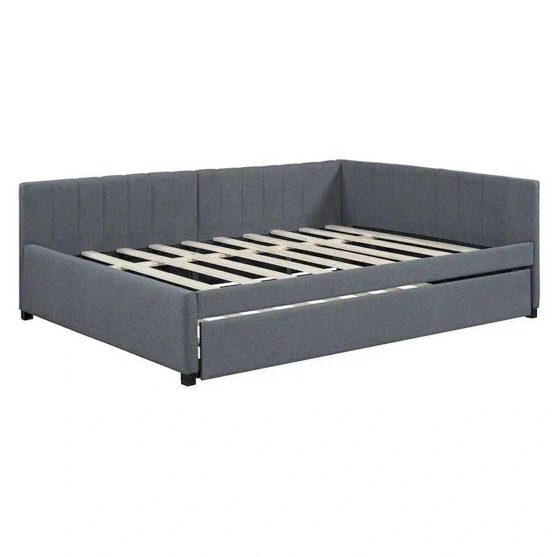 Merax Upholstered Full-Size Daybed with Trundle Feature