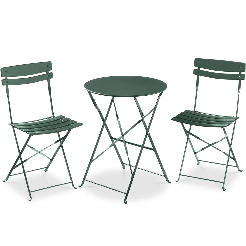 Best Choice Products 3-Piece Small Bistro Set, Folding Patio Furniture Set of 2 Chairs and Table - Black