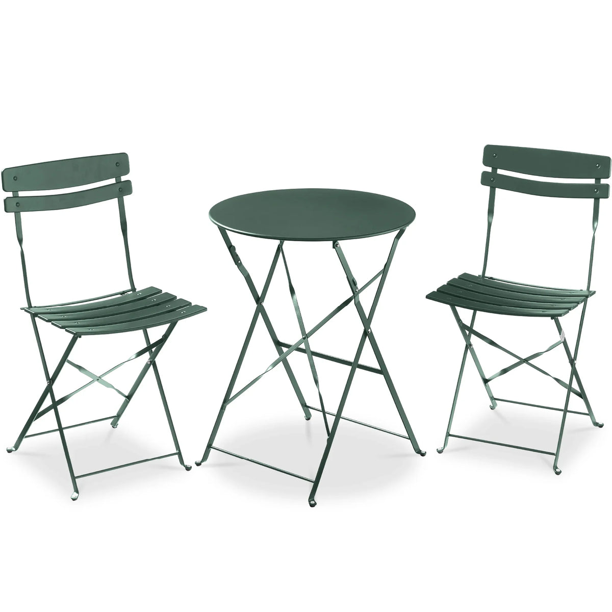 Best Choice Products 3-Piece Small Bistro Set, Folding Patio Furniture Set of 2 Chairs and Table - Black