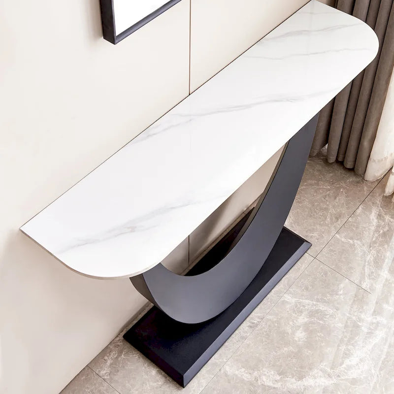 Contemporary Console Table with Elegant Design, Metal Frame, and Adjustable Foot Pads for Entryway