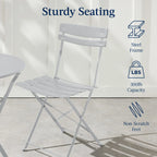 Best Choice Products 3-Piece Small Bistro Set, Folding Patio Furniture Set of 2 Chairs and Table - Black