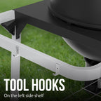 Expert Grill Kettle Cart with Pizza Accessories and Warming Rack
