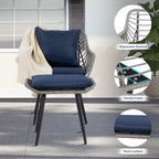 Ainfox 7 Pcs Outdoor Patio Furniture Sofa Set on Sale, Grey Rattan Grey Cushion