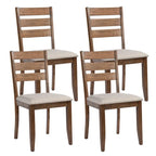 Set of 4 Slat Back Wooden Dining Chairs
