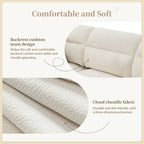 110-Inch L-Shaped 5-Seater Sectional Sofa with Removable Ottoman, Cloud Chenille Fabric, and 5 Cushions