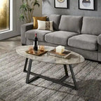 iNSPIRE Q Modern Jurmala Glossy Sintered Stone Tables with Grey Metal Base