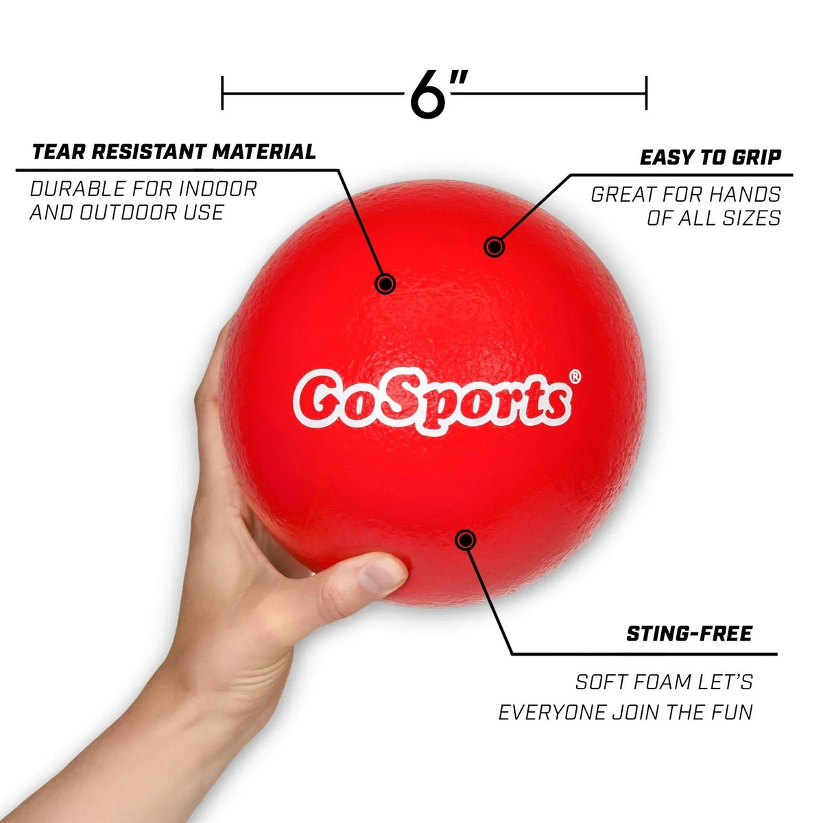 6" Soft Skin Foam Playground Dodgeballs, 6-pk