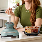 Ninja Crispi 4 - in - 1 Portable Glass Air Fryer Cooking System, 4 - Qt & 6 - Cup Containers, Cyberspace