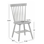 Set of 2 Spindle Back Dining Chairs Solid Rubberwood Farmhouse Style