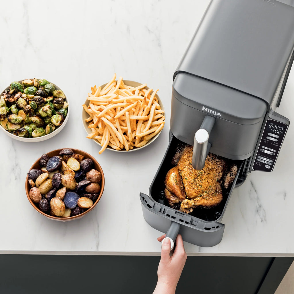 Ninja Doublestack XL 2 - Basket Air Fryer, Doublestack Technology Cooks 4 Foods at Once, Space Saving Design, 10 QT, 4 - in - 1, Smart Finish & Match Cook, SL400