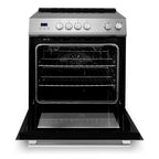 Cosmo 30 in. Stellar Collection 5.0 cu. ft. Electric Range with 4 Burner Glass Cooktop and Convection Oven in Stainless Steel