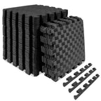 Checkered Exercise Puzzle Mat 12 x 12 x 1/2-in | 36 Sq Ft - 36 Tiles / Black