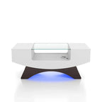 Angelic Contemporary Storage Coffee Table with Glass Insert by Furniture of America