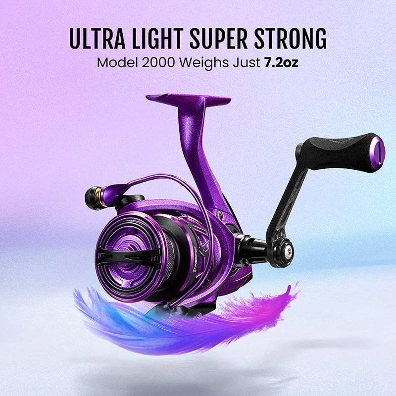 Piscifun Carbon Prism Light Spinning Reel Available in Seafoam Green & Violet Purple | Violet Victory / 2000