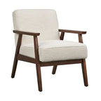 Mid Century Accent Lounge Chair with Cushioned Seat and Wooden Frame