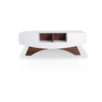 Angelic Contemporary Storage Coffee Table with Glass Insert by Furniture of America
