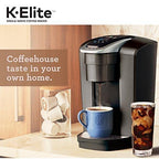 Keurig K-Elite Coffee Maker, Single Serve K-Cup Pod Coffee Brewer, With Iced Coffee Capability, Brushed Slate