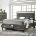 Contemporary Grey 6-Piece Platform Bedroom Set by Furniture of America - Heinisk Collection