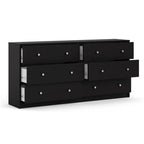 Pemberly Row 3PC Engineered Wood Dresser and Nightstands Bedroom Set in Black