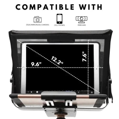 Glide Gear TMP100 Adjustable Teleprompter Beam Splitter 70/30 Glass w/ Carry Case