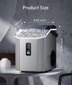 Nugget Ice Makers Countertop, Pebble Ice Makers with Soft Chewable Ice, Ready in 6 Mins, 35lbs/24H, One-Click Operation, Self Cleaning, Portable Ice Maker Machine for Home/Kitchen/RV/Camping
