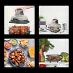 Ninja Crispi 4 - in - 1 Portable Glass Air Fryer Cooking System, 4 - Qt & 6 - Cup Containers, Cyberspace