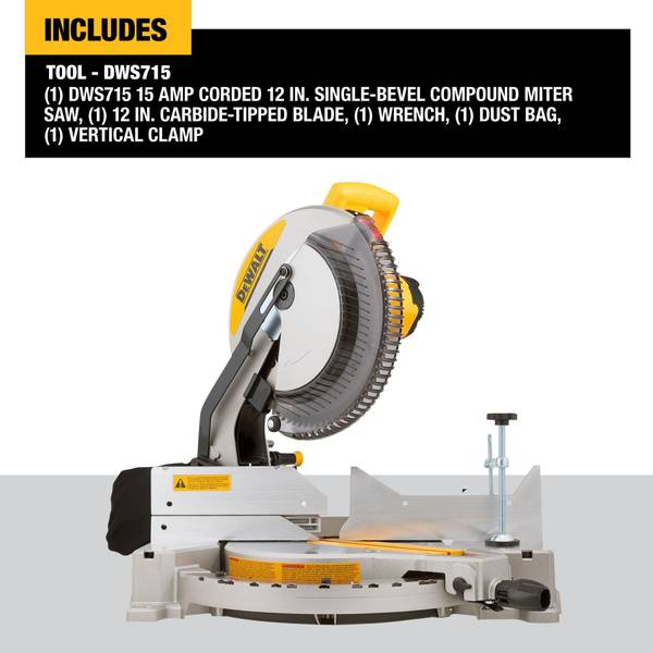 DEWALT 15 Amp 12" Single-Bevel Compound Miter Saw