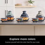 Ninja Crispi 4 - in - 1 Portable Glass Air Fryer Cooking System, 4 - Qt & 6 - Cup Containers, Cyberspace