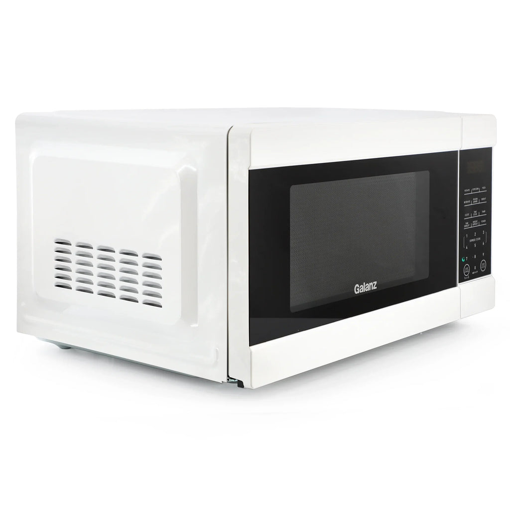 Galanz 1.1 cu ft 1000W Countertop Microwave Oven in White with One Touch Express Cooking