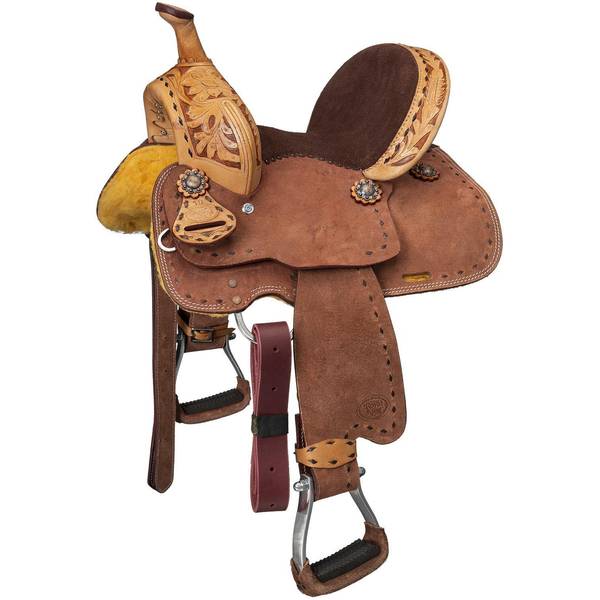 Tough-1 12" Royal King Youth Reno Roughout Barrel Saddle