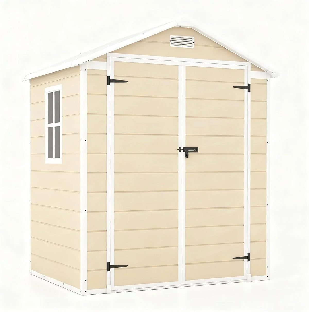 Patiowell 6x4 FT Plastic Outdoor Storage Shed with Floor, Resin Outdoor Storage Shed