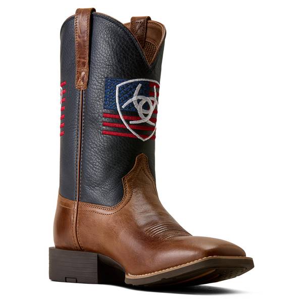 ARIAT Men's Sport Freedom Cowboy Boots Full-Grain Leather 11-In Shaft Wide Square Toe