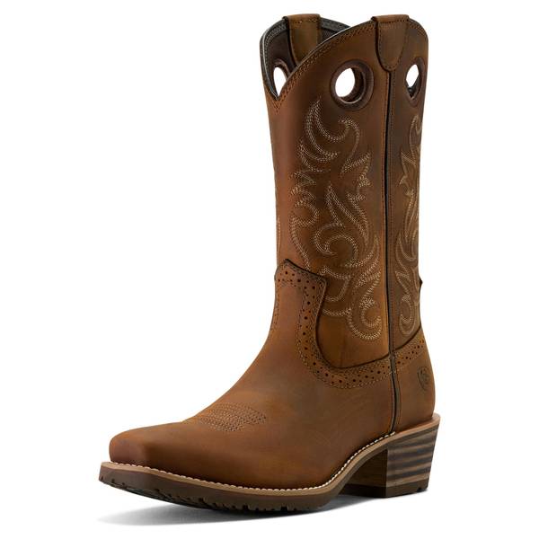 ARIAT Men's Square Toe Cowboy Boots Full-Grain Leather 12-In Shaft