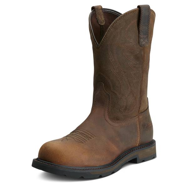 ARIAT Men's Steel Toe Work Boots 10-In Full-Grain Leather with Suede Upper EH SR