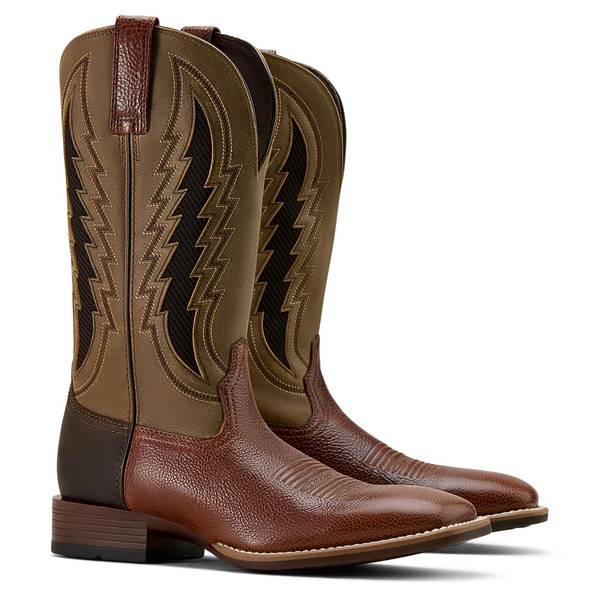 ARIAT Men's Dakota VentTEK Cowboy Boots with Wide Square Toe and Full-Grain Leather