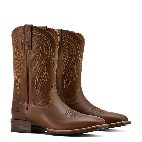 ARIAT Men's Plano Wide Square Toe Cowboy Boots Full-Grain Leather 11-In Shaft
