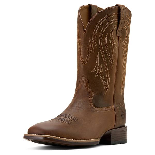 ARIAT Men's Plano Wide Square Toe Cowboy Boots Full-Grain Leather 11-In Shaft