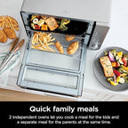 Ninja Countertop Oven Double Stack XL & Air Fryer with Pro Cook System, 12 in 1, Flexdoor, FlavorSeal, SMART FINISH with DualZone Technology, Air Fryer, Bake, Broil, Reheat, Stainless Steel, DCT651