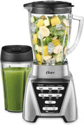 2025 Oster Blender | Pro 1200 with Glass Jar, 24-Ounce Smoothie Cup, Brushed Nickel