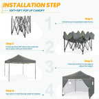 Hoteel 10x15 Heavy Duty Canopy Tent with 4 Sidewalls,Pop up Canopy for Parties Wedding,Commercial Easy up Gazebo with Roller Bag,UV 50+ &,Black