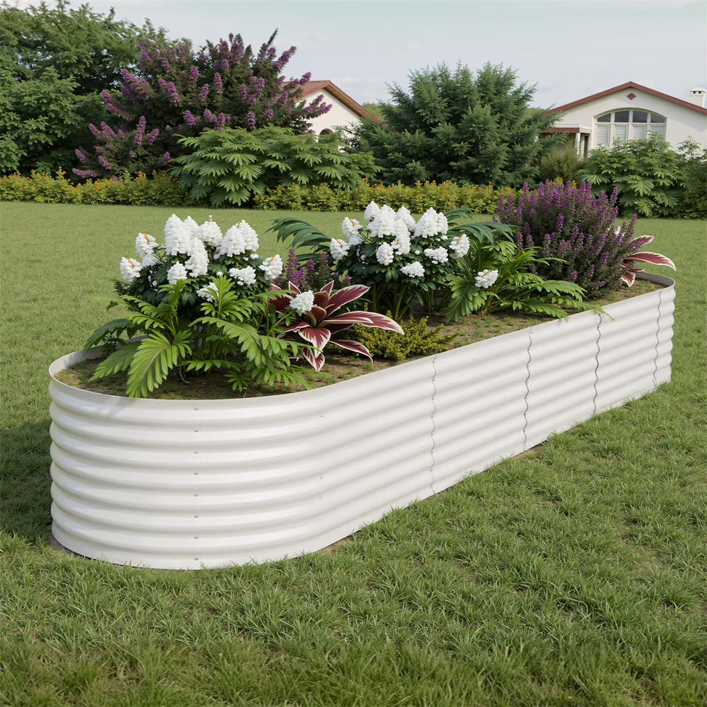 2 - Pack Galvanized Steel Raised Garden Beds Kit - Outdoor Metal Planter Boxes for Vegetables, Flowers & Herbs.tool - Free Assembly, Rust - Resistant Green Coated Design
