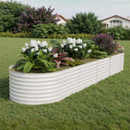 2 - Pack Galvanized Steel Raised Garden Beds Kit - Outdoor Metal Planter Boxes for Vegetables, Flowers & Herbs.tool - Free Assembly, Rust - Resistant Green Coated Design