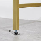 Elegant Gold Tempered Glass Console Table with Metal Frame and Dual Shelves - 39.4L x 13.8W x 31.5H