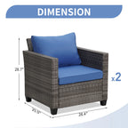 Ainfox 7 Pcs Outdoor Patio Furniture Sofa Set on Sale, Grey Rattan Grey Cushion