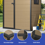 Modfusion 4.62.66.3 Ft Resin Storage Shed with Window, Floor, Plastic Roof, Storage Cabinets for Brooms Vacuum Cleaners Fits 65 to 68 in, Winter Gear Box, Black