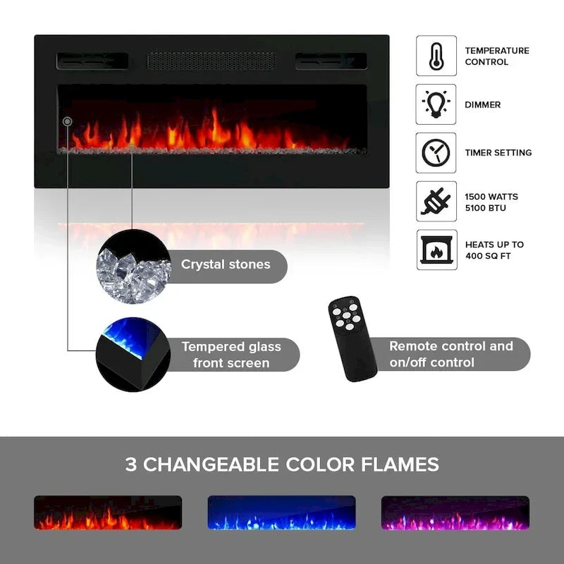 Camelia 63-Inch Electric Fireplace TV Stand