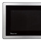 Magic Chef 1.6 Cu. ft. 1100W Countertop Microwave Oven with Push-Button Door in Black, New