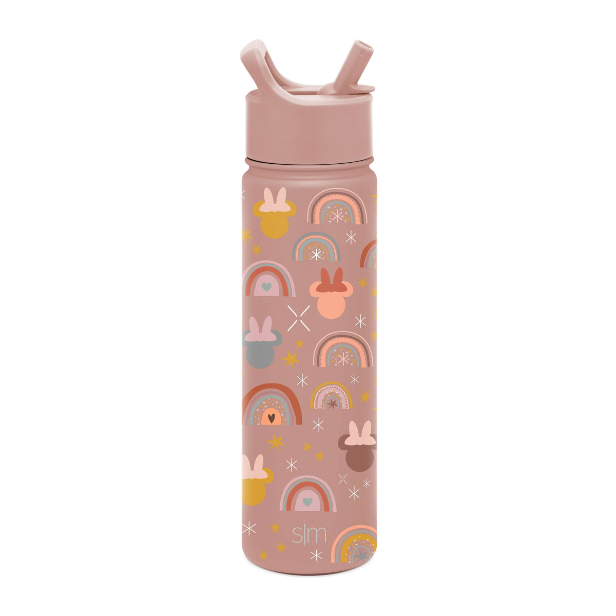 Simple Modern Disney Water Bottle with Straw Lid Vacuum Insulated Stainless Steel Thermos | Leak Proof Flask, Travel | 22oz Minnie Mouse Mauve