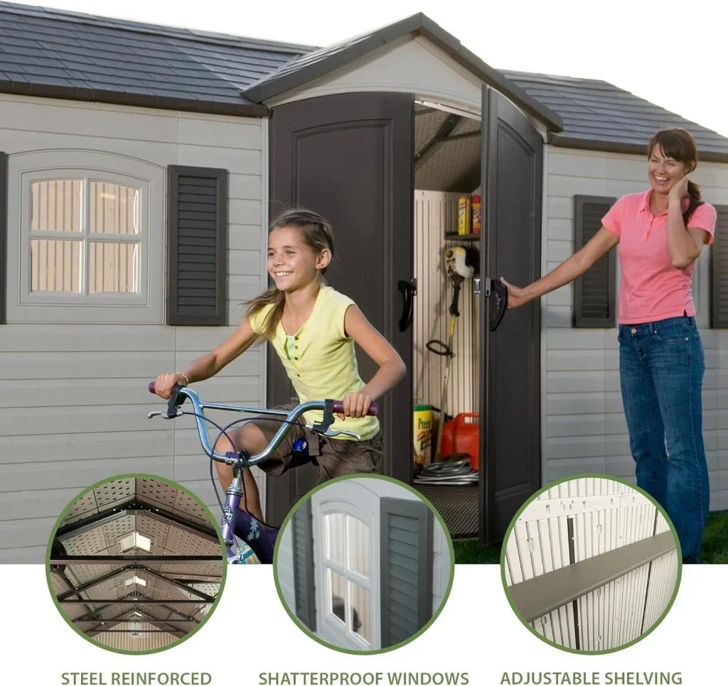 6446 Outdoor Storage Shed, 8 x 15 Foot, Desert Sand