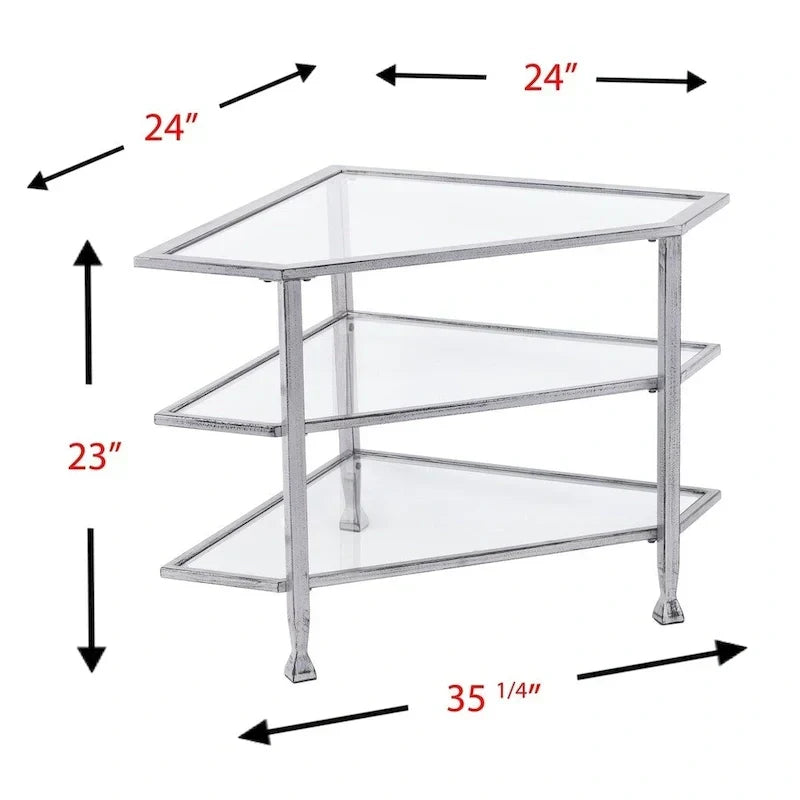 SEI Furniture Jensen Metal Corner TV Stand for Screens up to 33.25 inches